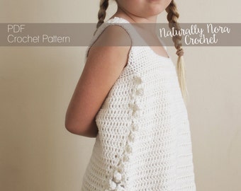 Crochet Pattern: The Maya Tank Top-5 Sizes Child  S, M Adult s, m, L-split sides, pom poms, festival, tank top,