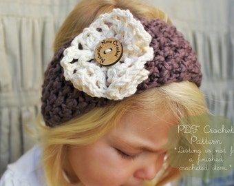 Crochet PATTERN: The Sage Two-Way Warmer -Toddler, Child, & Adult Sizes- flower, headband, neck warmer