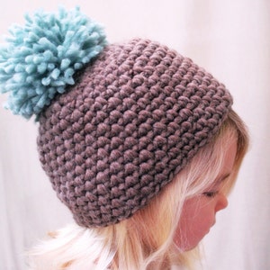 Crochet PATTERN: The Tessa Beanie Toddler, Child, & Adult Sizes anthropologie, chunky, winter, pom-pom image 4