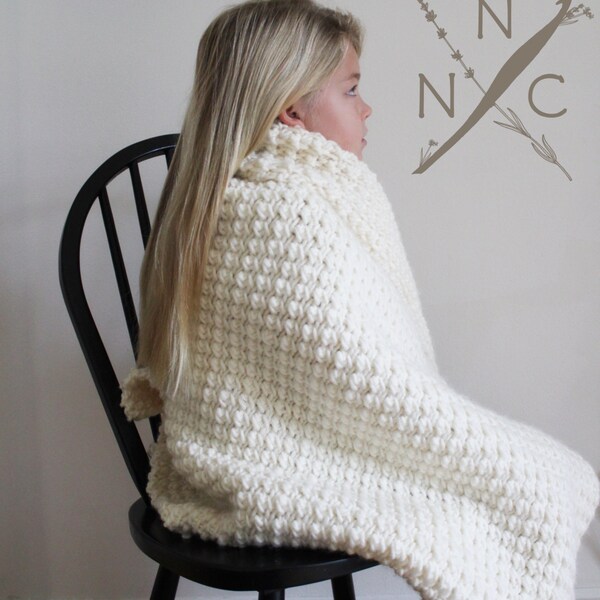 Crochet Pattern: The River Rock Blanket receiving crib afghan size textural cozy throw