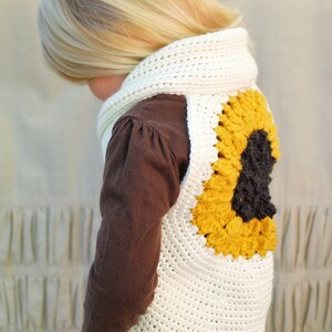 Crochet Pattern: The Clementine Shrug Vest Toddler, Child, & Adult Sm/Med. Sizes sunflower, mustard yellow, spring, fingerless image 8