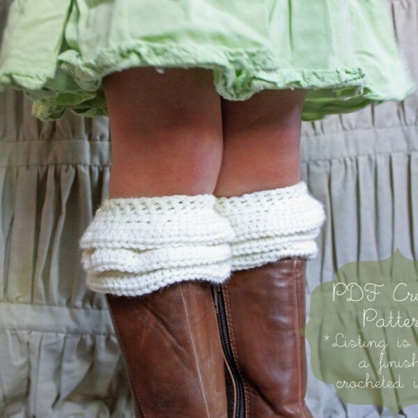 Crochet Pattern: The The Dixie Boot Cuffs -Toddler, Child, & Adult Sizes- ruffles, feminine, girly, spring