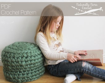 Crochet Pattern: The Caldecott Cushion one size extreme crochet poof ottoman stool