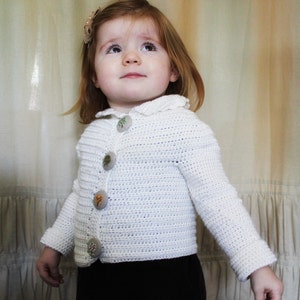 Crochet Pattern: the Nora Jane Cardigan-sizes 3months to 3 T-peter Pan ...