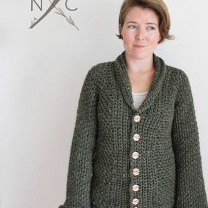 Crochet Pattern: The Kindle My Heart Cardigan sizes 3 months through Adult xxl shawl collar sweater timeless classic button down image 2