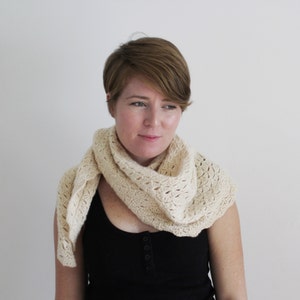 Crochet Pattern: The Love is Patient Shawl, one size, lace, triangle scarf, wrap image 4