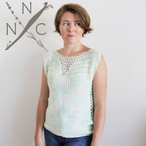 Crochet Pattern: The Avalon Top Adult Sizes Extra Small, Small, Medium, Large, Extra Large backless sleeveless summer image 4