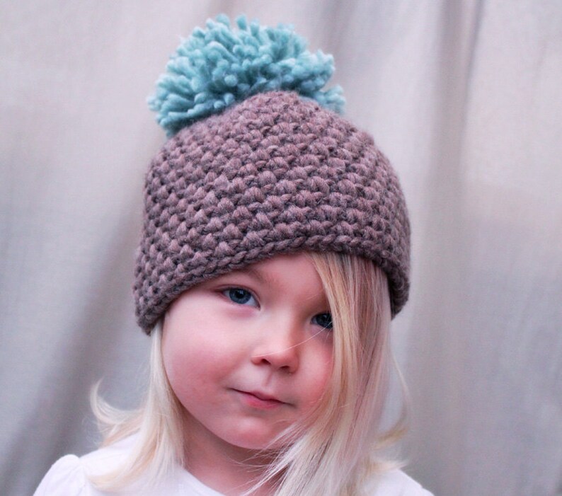 Crochet PATTERN: The Tessa Beanie Toddler, Child, & Adult Sizes anthropologie, chunky, winter, pom-pom image 2