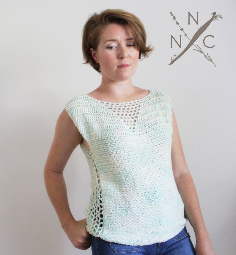 Crochet Pattern: The Avalon Top Adult Sizes Extra Small, Small, Medium, Large, Extra Large backless sleeveless summer image 5