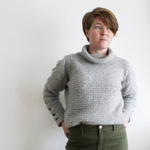 Crochet Pattern: The Abequa Sweater Adult Womens Small Medium Large Extra Large XXL cozy turtleneck tunic oversized image 3