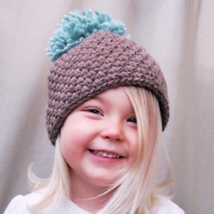Crochet PATTERN: The Tessa Beanie Toddler, Child, & Adult Sizes anthropologie, chunky, winter, pom-pom image 3