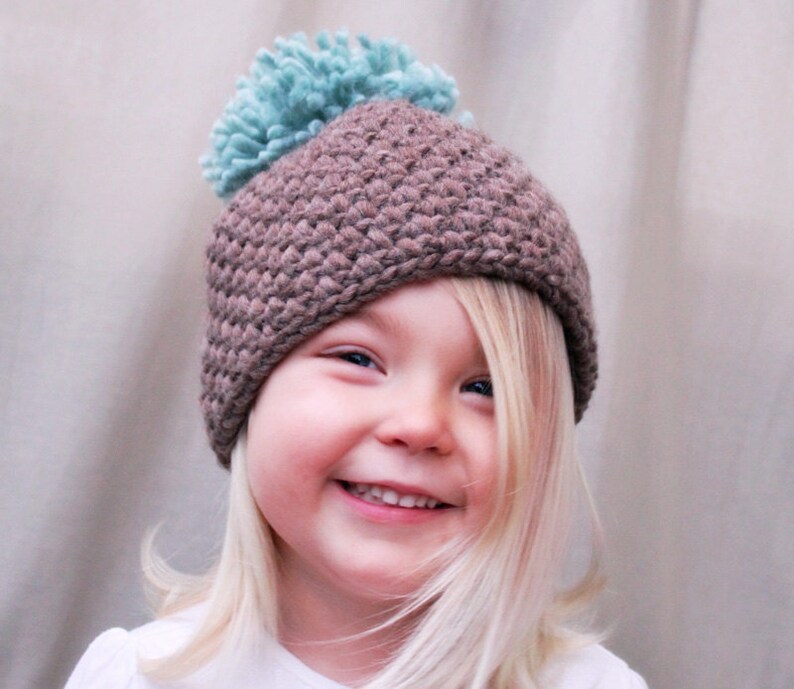 Crochet PATTERN: The Tessa Beanie Toddler, Child, & Adult Sizes anthropologie, chunky, winter, pom-pom image 3