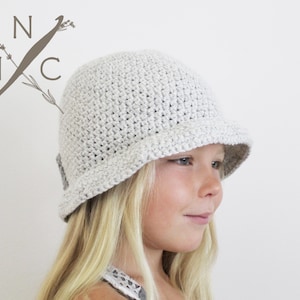 Crochet Pattern: The Evelyn Cloché Toddler, Child, & Adult Sizes-bow, twenties style hat, tweed image 2