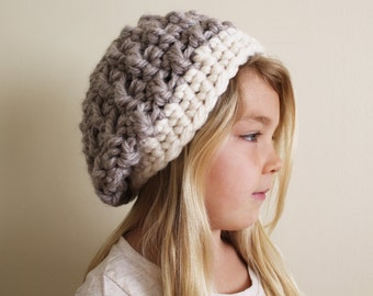 Crochet Pattern: The Hadlee Beret -Toddler, Child, & Adult Sizes- slouchy, beanie, chunky