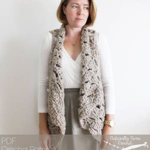Crochet Pattern: The Neve Wrap  Adult Small Medium Large vest super chunky soft