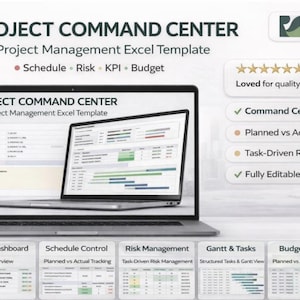 Project Management Excel Template | Visual Dashboard & Task Tracking