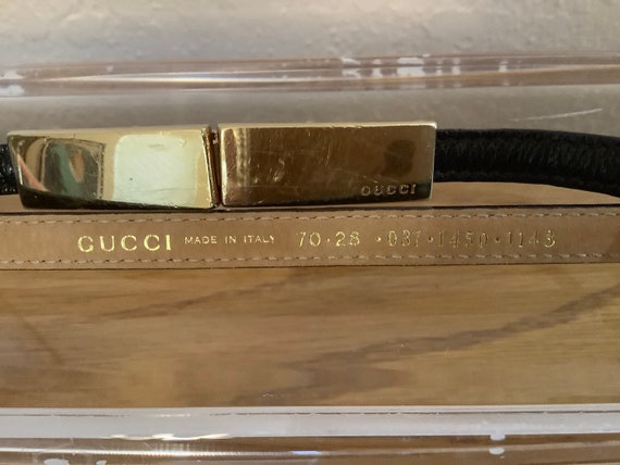 VINTAGE Brown Leather GUCCI BELT With 