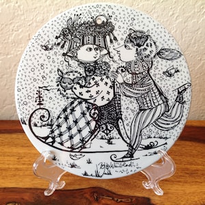 Vintage Rosenthal Germany, Bjorn Wiinblad Danish Design~January Kontakt 6&quot; diameter plate