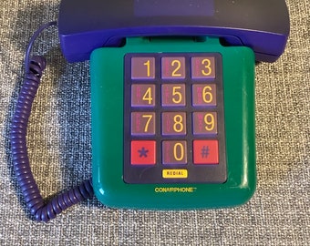 VINTAGE CONAIR~Color Brights Landline Desk Telephone~Teal Purple~ Retro~SW 2006.