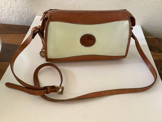 Vintage 1980s Dooney and Bourke Pebbled off White Leather Satchel Made in USA Etsy