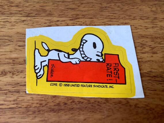 Vintage~ SNOOPY Sticker ~copyright 1958~schulz~snoopy First