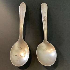 Pair of Vintage Baby Spoons by Holmes & Edwards and WM. Rogers