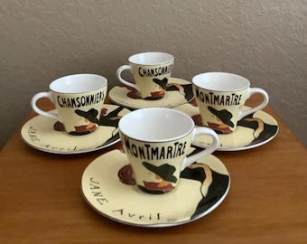 Set of Vintage Sango Cabaret~cups Saucers~jane Avril