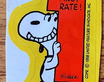 Vintage~ SNOOPY Sticker ~copyright 1958~schulz~snoopy First