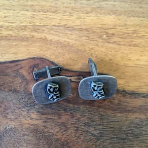 VINTAGE Comedy/Tragedy Silver Tone Theater Drama Masks Men&#39;s Cuff Links