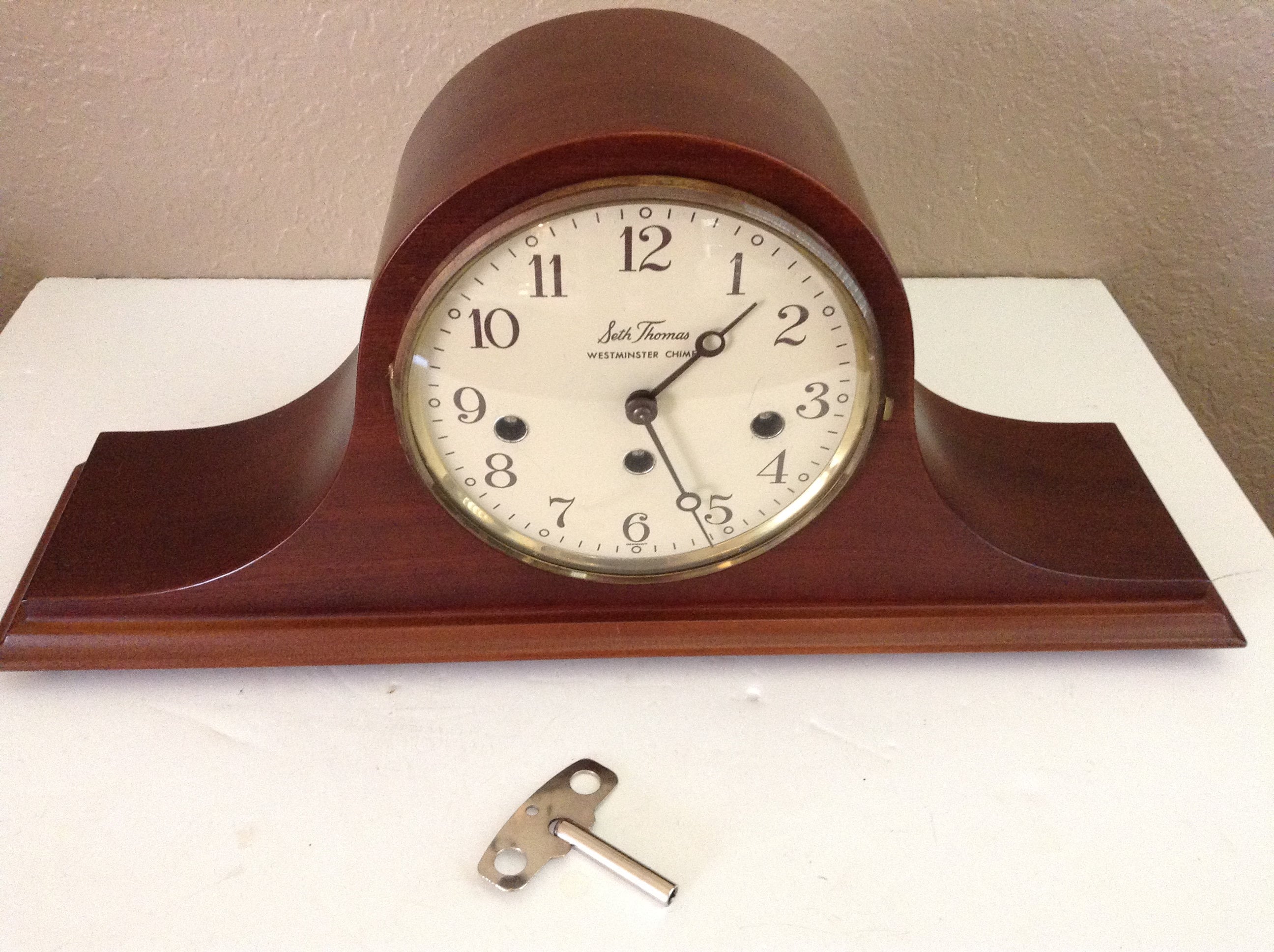 風景画 サイン入り L. Meslay エッチング刻印 Westminster Rare vintage CITIZEN wall CLOCK chime with striking , 35 cm