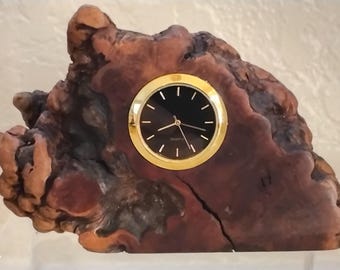 Vintage Rainblue Gallery Signed Ocean Wood Quartz Desk Clock, Rustic Decor ~ Accurate, New Battery
