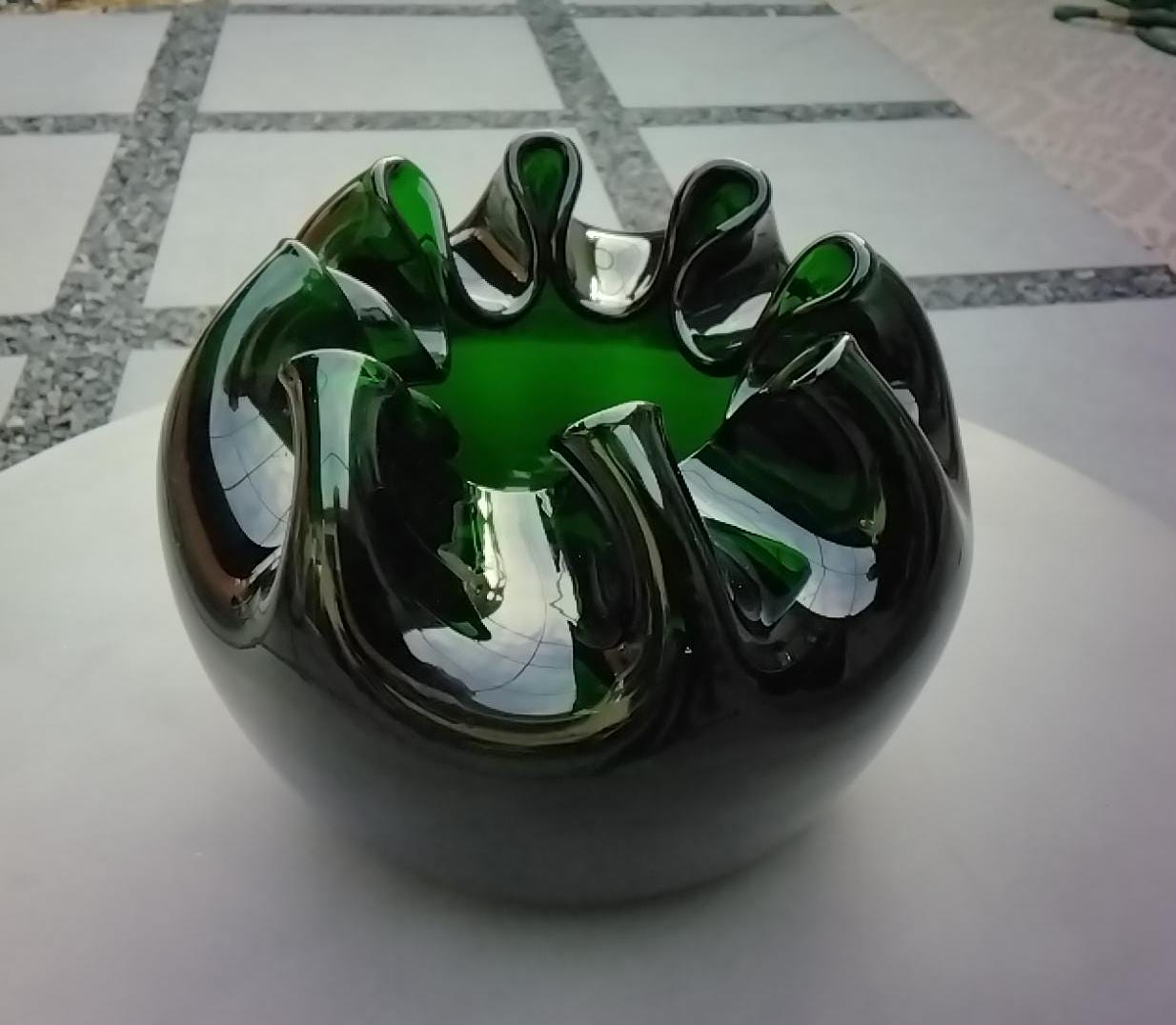 希少なヴィンテージ BLENKO ブレンコガラス 置物 手拭きガラスアメリカ雑貨