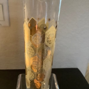 Vintage 1960&#39;s Mid Century Ned Harris Cera Glass 22K Gold “Pineapple” Cocktail Pitcher