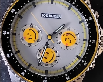 Vintage 1995 Joe Boxer Smiley Face Watch: Rare Men's Diver, New