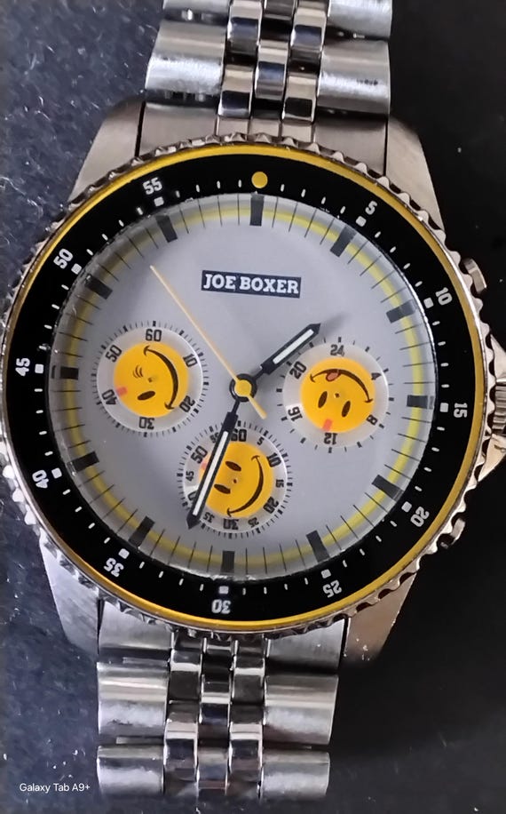 Vintage 1995 Joe Boxer Smiley Face Watch: Rare Men's Diver, New
