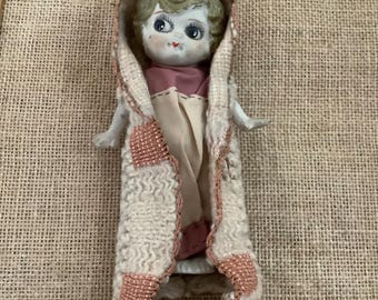Antique Hertwig Bisque Miniature Early 1900's German Side Glancing