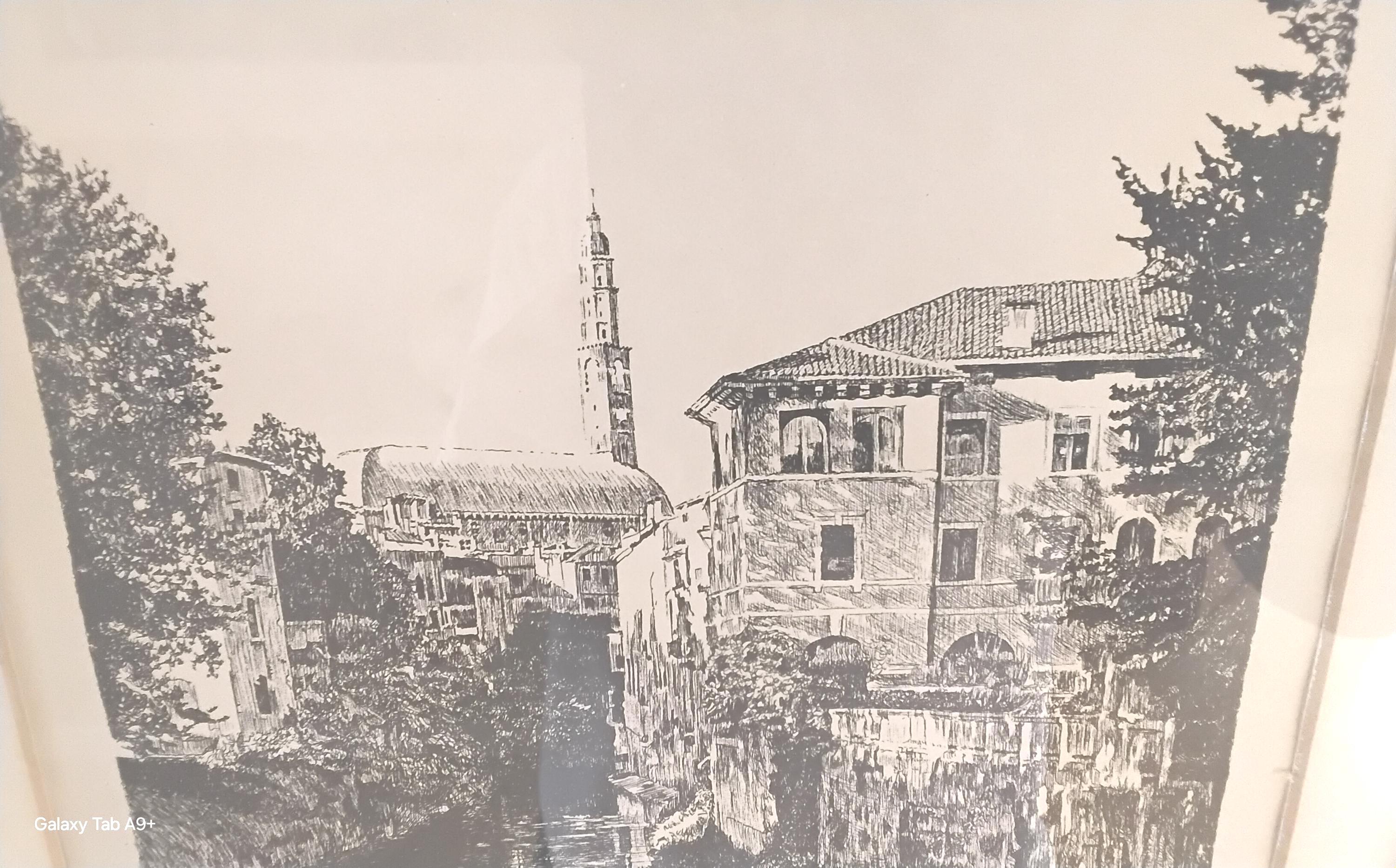 Vintage 1975 R Zacharias Framed Pencil Art Signed~#139/200 Vicenza
