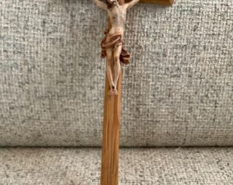 Vintage Genuine Italy Fontanini Corpus 10" Crucifix Jesus Christ Wood Cross INRI