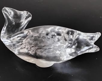 Vintage Large Mouth Bass Art Glass Hand-blown Paperweight 5" Figurine