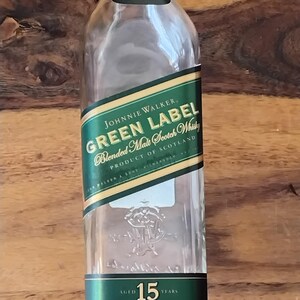 Vintage Johnnie Walker Green Label Empty Bottle with Commemorative Wood Box image 7