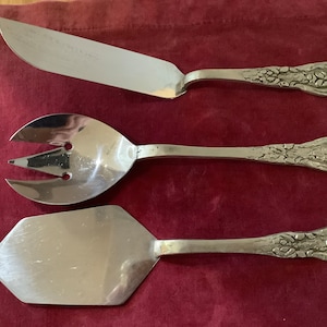Pewter Handle Flatware~Unmarked~Cake Slicer~ Slotted Spoon~ Pie Server