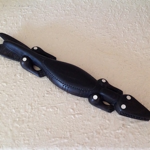 Rare Melanesian Art~ Ebony with Mother of Pearl Crocodile~ Hand Carved