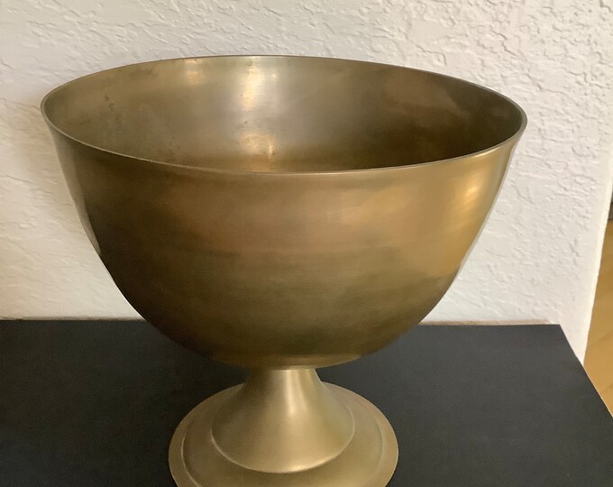 Vintage Heavy Brass Footed Bowl Planter Flower Pot 8 Tall Etsy