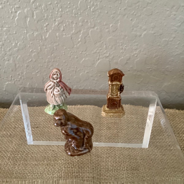 Set of 3 Wade Red Rose Tea Figurines~Whimsies~Little Red Riding Hood~Gorilla~Hickory Dickory Doc Clock~Made in England