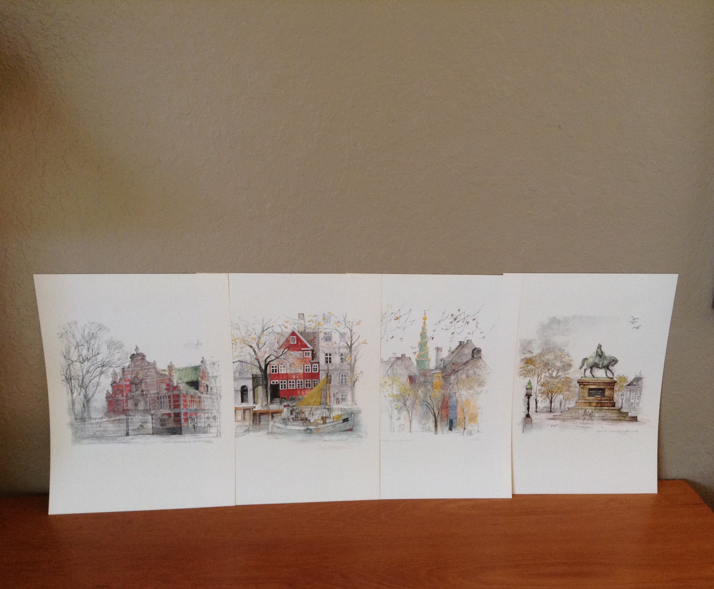 4 Studies of Copenenhagenby Mads Stagewatercolorsstenders 
