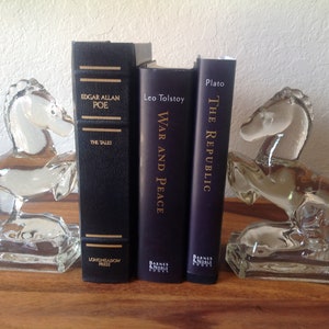 Pair~Vintage Heavy Glass Horse Figurine Bookends~8&quot;~Fostoria New Martinsville VGC