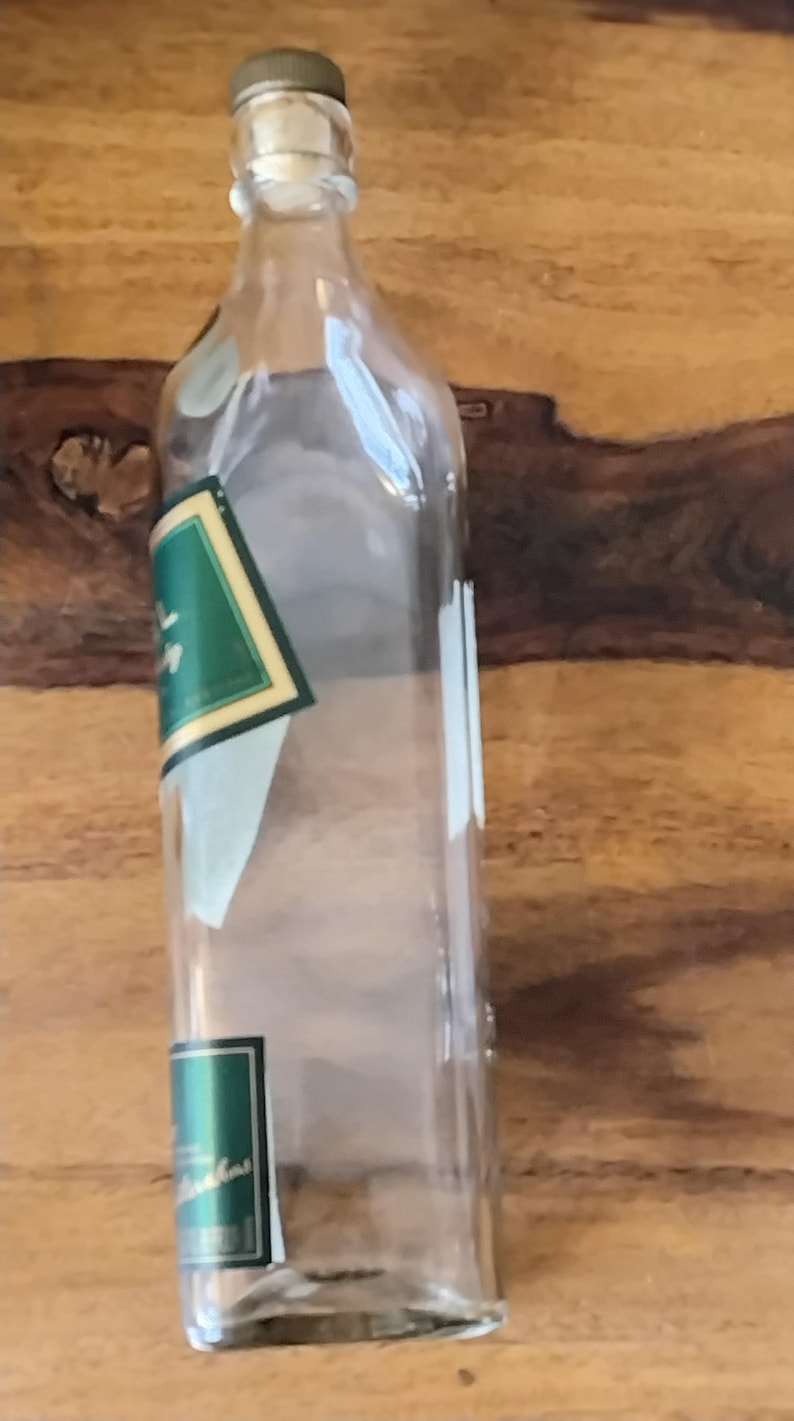 Vintage Johnnie Walker Green Label Empty Bottle with Commemorative Wood Box image 8