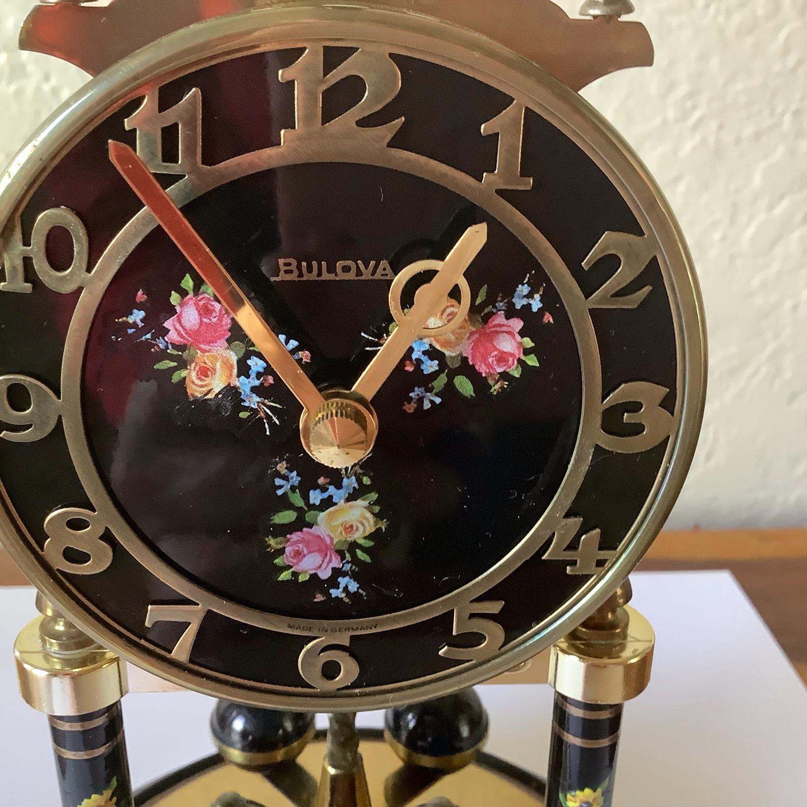 Vintage Bulova Dome Pendulum Clock~Germany~Battery Operated~Very Good Working Condition