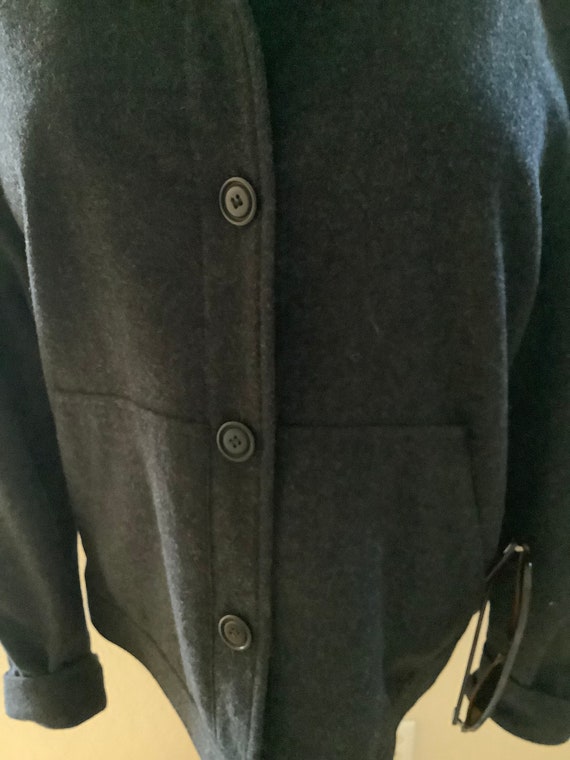 DKNY CLASSIC~ Wool Blend~ Grey~Boxy Jacket ~Side … - image 2