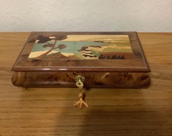 The San Francisco Music Box Co. Jewelry Music Box Featuring an Italian Scene.